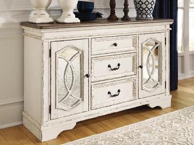 Signature Design by Ashley Realyn Dining Room Server D743-60 Chipped White