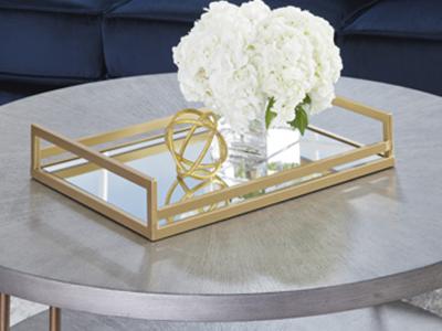 Signature Design by Ashley Derex Tray A2000446 Gold Finish