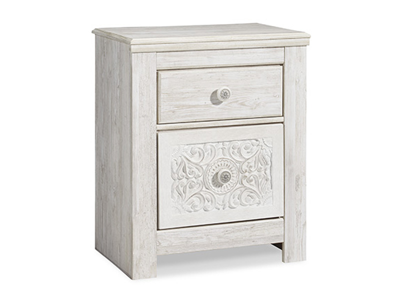 Signature Design by Ashley Paxberry Two Drawer Night Stand in Whitewash - B181-92