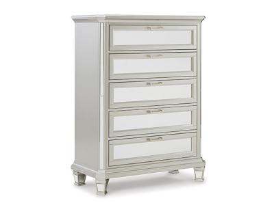 Signature Design by Ashley Lindenfield Five Drawer Chest B758-46 Silver