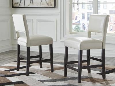 Signature Design by Ashley Leektree Upholstered Barstool (2/CN) D470-324 Ivory/Brown
