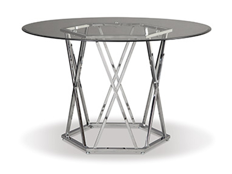Signature Design by Ashley Madanere Round Dining Room Table D275-15 Chrome Finish