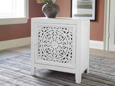 Signature Design by Ashley Fossil Ridge Accent Cabinet in White - A4000008
