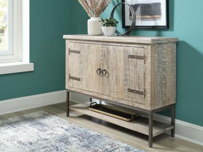Signature Design by Ashley Laddford Accent Cabinet in Whitewash - A4000505