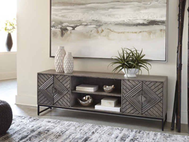 Signature Design by Ashley Treybrook Accent Cabinet in Distressed Gray - A4000512