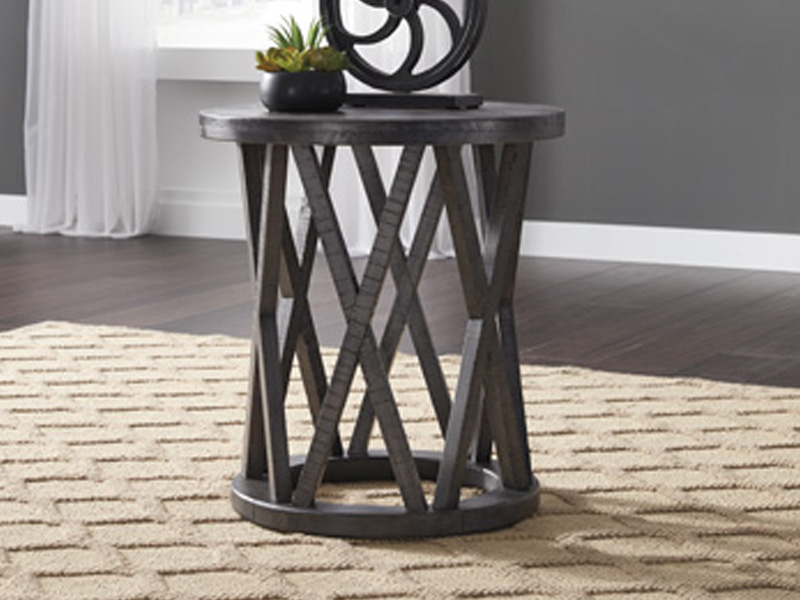 Signature Design by Ashley Sharzane Round End Table T711-6 Grayish Brown