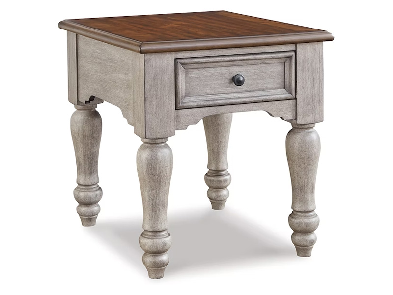 Ashley Furniture Lodenbay Rectangular End Table in Antique Gray/Brown - T741-3