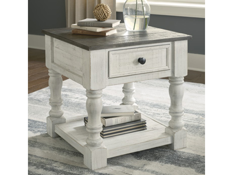 Signature Design by Ashley Havalance Square End Table T994-2 White/Gray