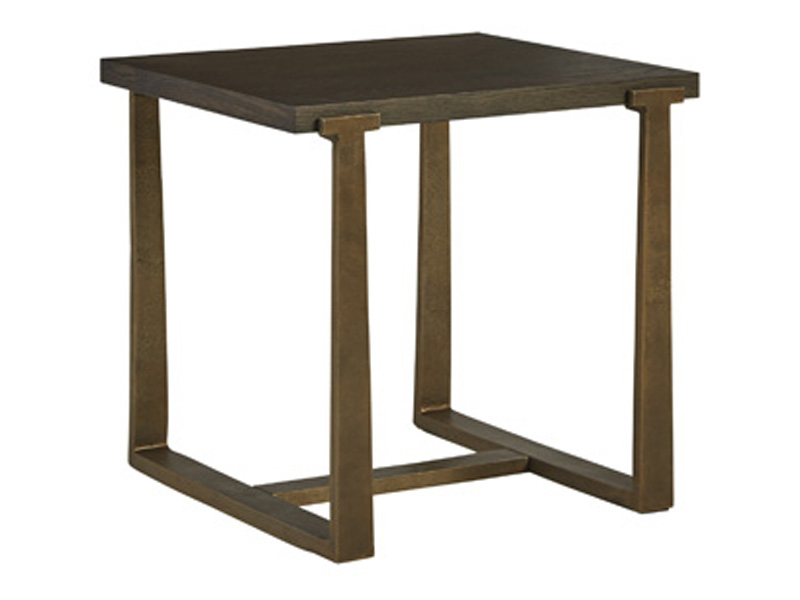 Signature Design by Ashley Balintmore Rectangular End Table T967-3 Brown/Gold Finish