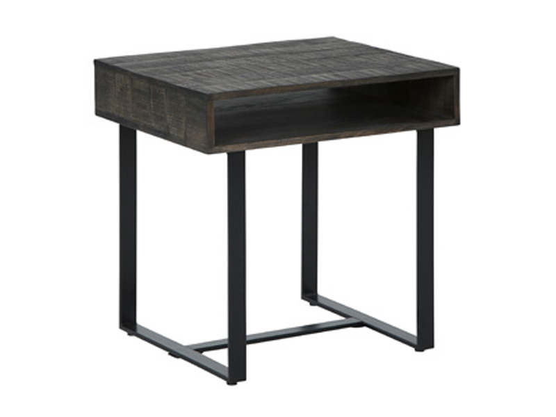 Ashley Furniture Kevmart Rectangular End Table in Grayish Brown/Black - T828-3