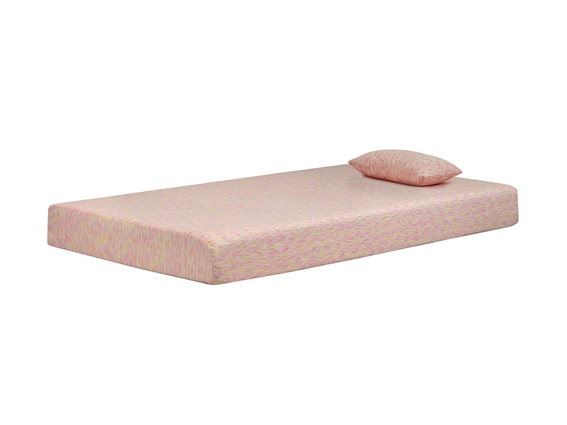 Sierra Sleep iKidz Pink Twin Mattress and Pillow 2/CN in Pink - M65911