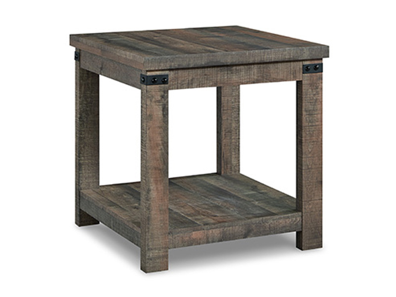 Signature Design by Ashley Hollum Square End Table T466-2 Rustic Brown