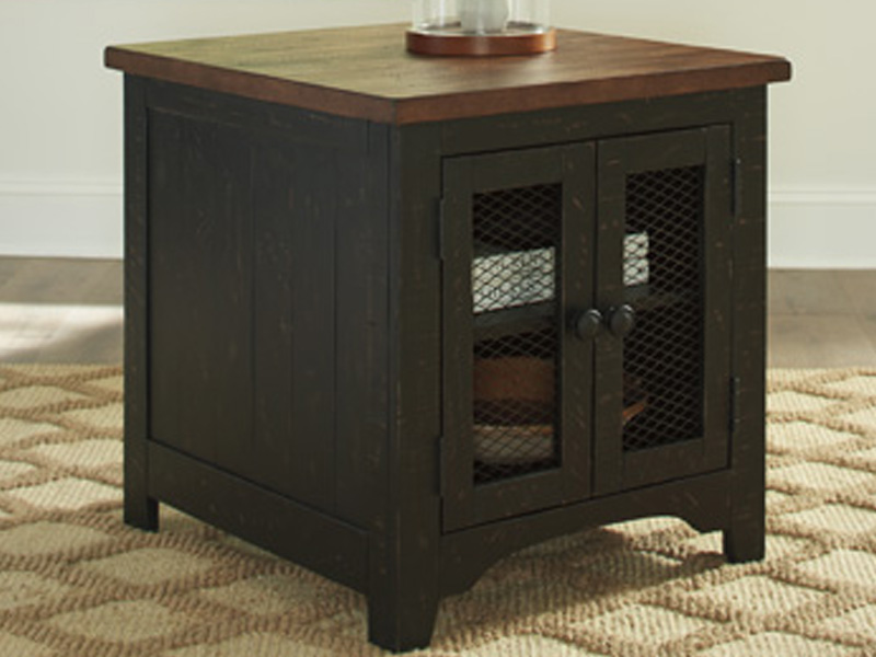 Signature Design by Ashley Valebeck Rectangular End Table T468-3 Black/Brown