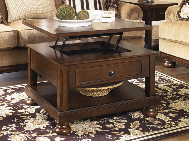 Signature Design by Ashley Porter Lift Top Cocktail Table T697-0 Rustic Brown