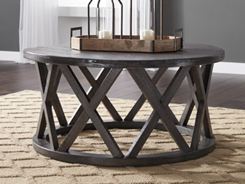 Signature Design by Ashley Sharzane Round Cocktail Table T711-8 Grayish Brown