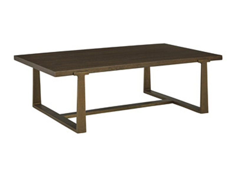 Signature Design by Ashley Balintmore Rectangular Cocktail Table T967-1 Brown/Gold Finish
