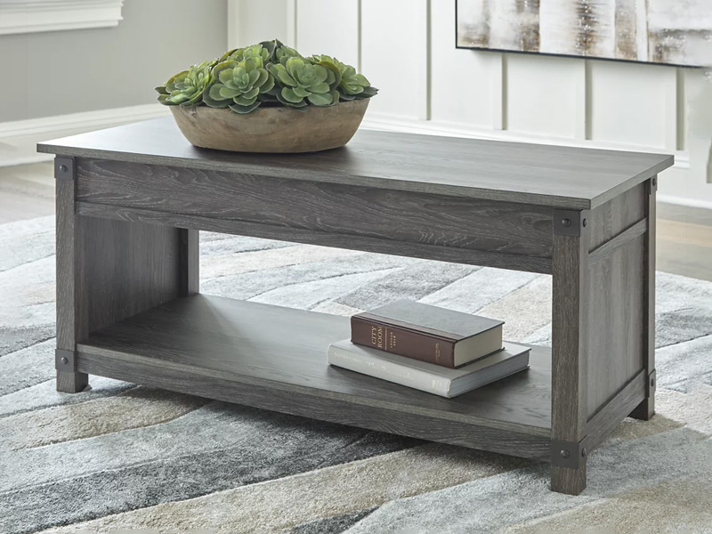 Signature Design by Ashley Freedan Rect Lift Top Cocktail Table T175-9 Grayish Brown