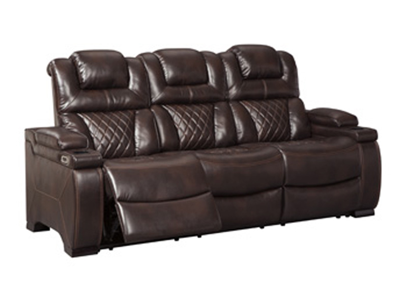 Signature Design by Ashley Warnerton PWR REC Sofa with ADJ Headrest in Chocolate - 7540715C