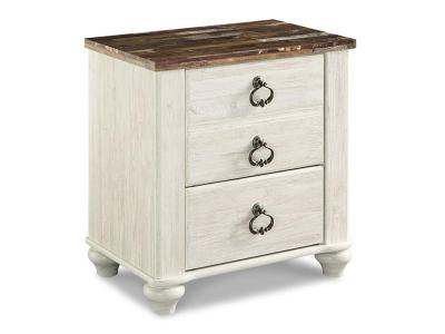 Signature Design by Ashley Willowton Two Drawer Night Stand in Two-tone - B267-92