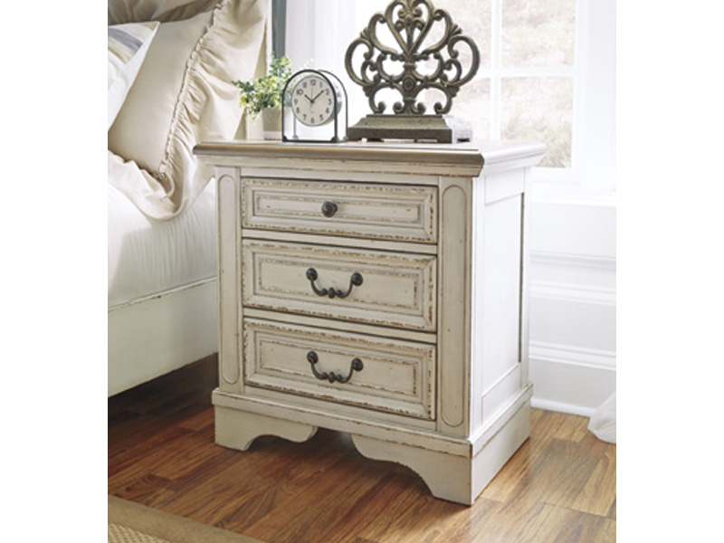 Signature Design by Ashley Realyn Three Drawer Night Stand B743-93 Two-tone