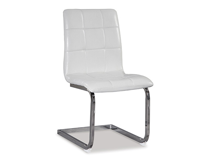 Signature Design by Ashley Madanere Dining UPH Side Chair (4/CN) White/Chrome Finish - D275-02