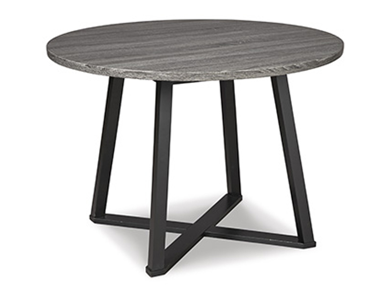 Signature Design by Ashley Centiar Round Dining Room Table D372-16 Gray/Black