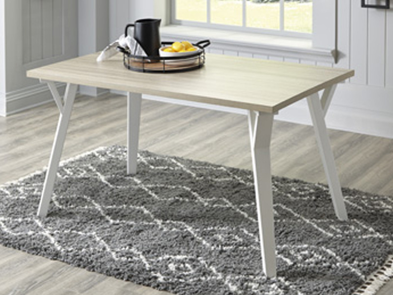 Signature Design by Ashley Grannen Rectangular Dining Room Table D407-25 White/Natural