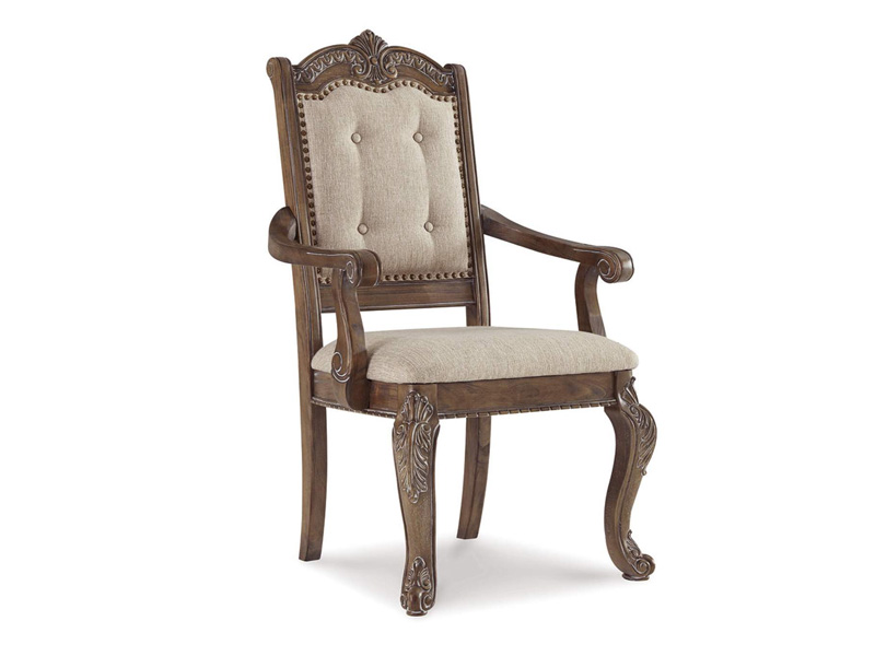 Signature Design by Ashley Charmond Dining UPH Arm Chair (2/CN) D803-01A Brown