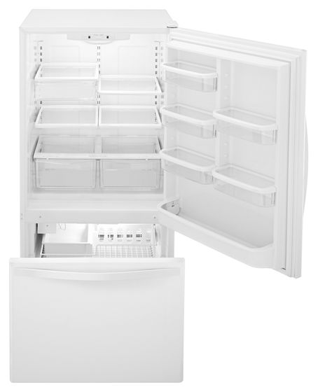 30" Whirlpool 19 Cu. Ft. Bottom-Freezer Refrigerator with Freezer Drawer - WRB329DFBW