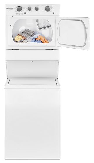 27" Whirlpool Electric Stacked Laundry Center With 9 Wash Cycles And AutoDry - YWET4027HW