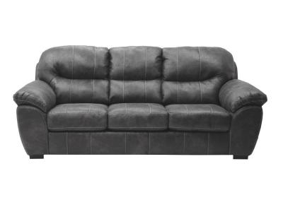 Jackson Furniture Leather Grant Sofa in Steel - 4453-03 1227-28 / 3027-28