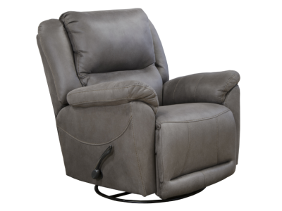 Catnapper Cole Collection Chaise Swivel Glider Recliner in Charcoal - 4566-5 1153-18 / 1253-18