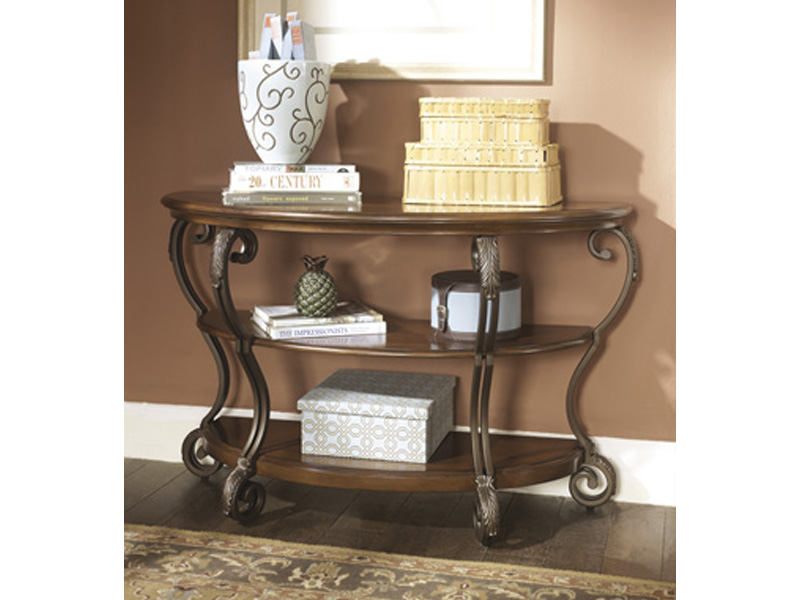 Signature Design by Ashley T517 4 Nestor Sofa Table Medium Brown