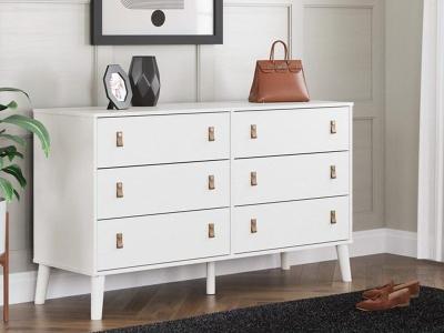 Signature Design by Ashley Aprilyn Six Drawer Dresser in White - EB1024-231