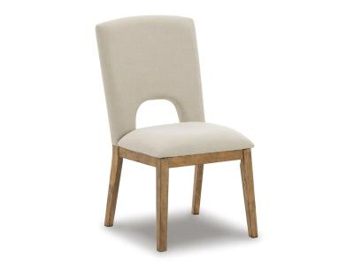 Signature Design by Ashley Dakmore Dining UPH Side Chair in Linen/Brown - D783-01