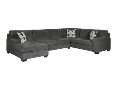 Signature Design by Ashley Ballinasloe 3 Piece LAF Sectional in Smoke - 80703S1