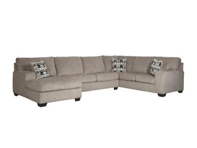Signature Design by Ashley Ballinasloe 3 Piece LAF Sectional in Platinum - 80702S1
