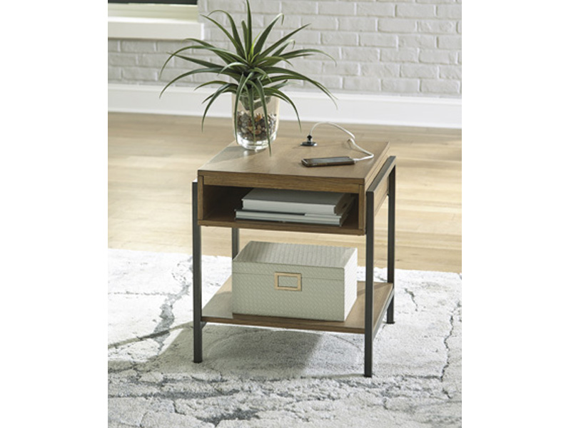 Signature Design by Ashley Fridley Rectangular End Table T964-3 Brown/Black