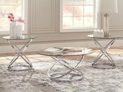 Signature Design by Ashley Hollynyx Occasional Table Set (3/CN) T270-13 Chrome Finish