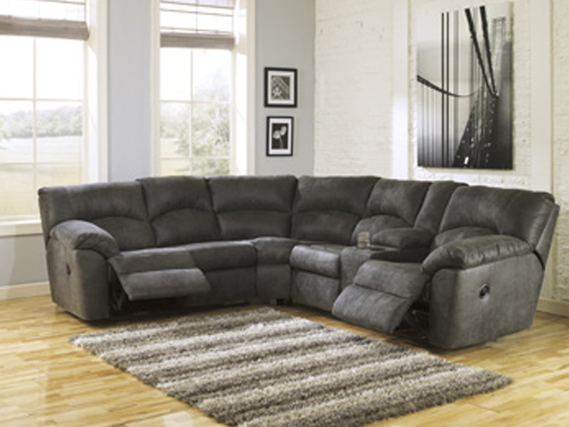Signature Design by Ashley Tambo LAF Reclining Loveseat 2780148 Pewter