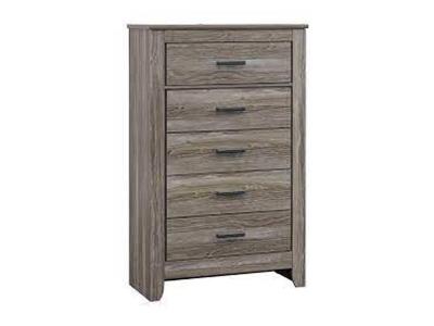 Signature Design by Ashley Zelen Five Drawer Chest in Warm Gray - B248-46