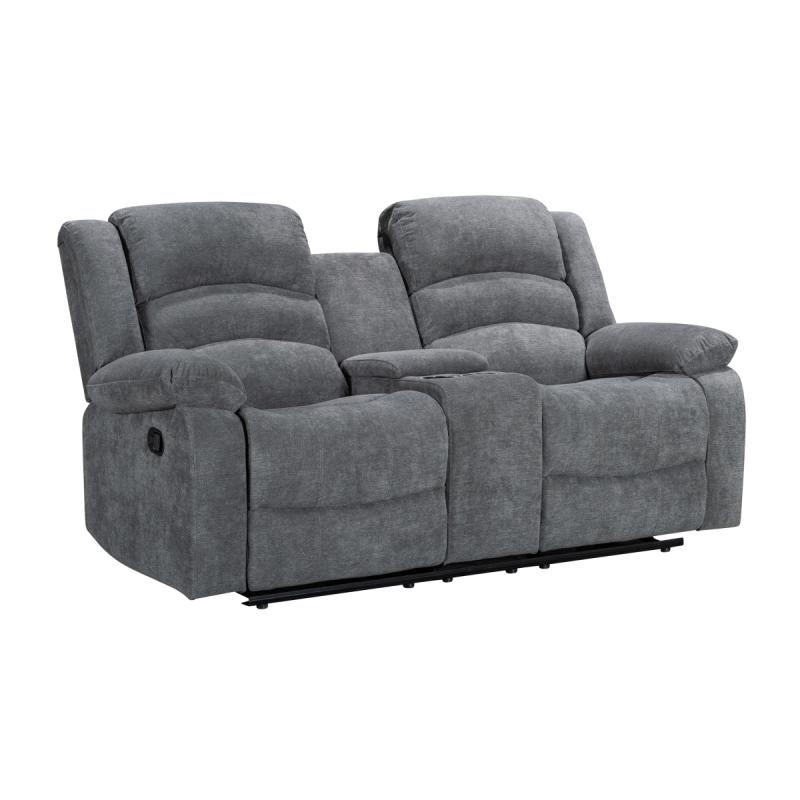 Mazin Furniture 99989GRY 2C Iris Collection Reclining Loveseat With