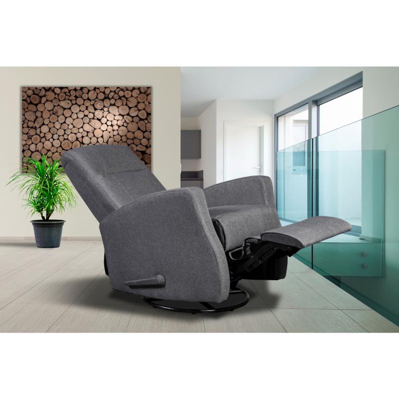 Mazin Furniture 9807NGRY Swivel Glider Recliner