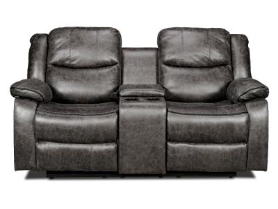 Everett Collection Reclining Glider Loveseat With Center - 99849GRY-2C