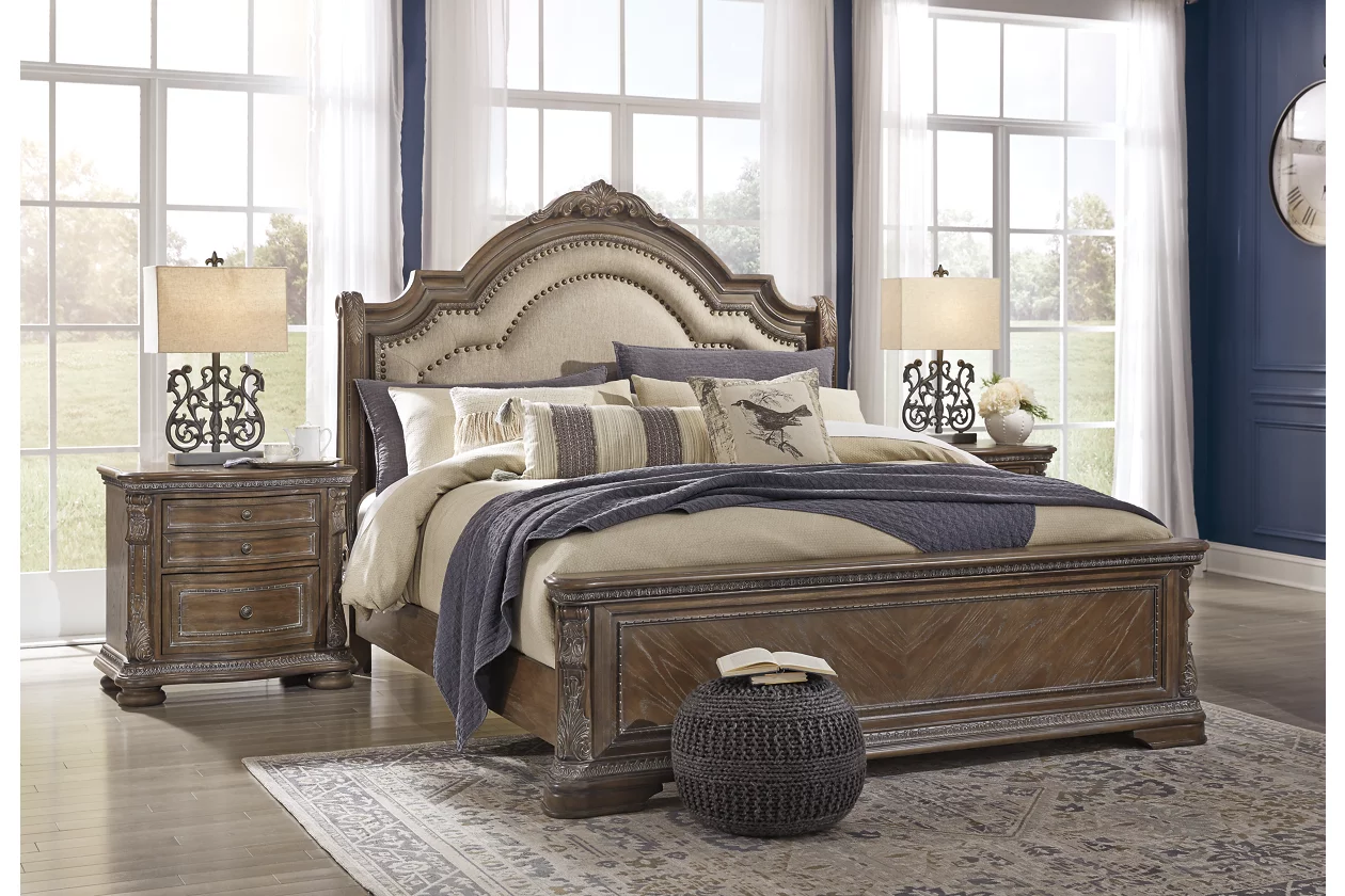 Upholstered king bed clearance ashley furniture