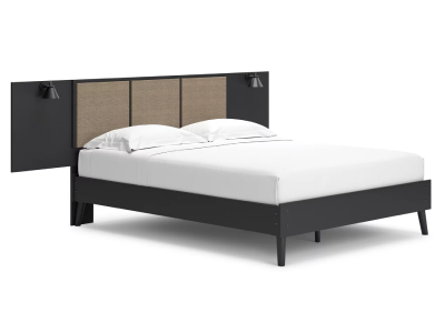 Signature Design by Ashley Charlang Queen Panel Platform Bed with 2 Extensions in Two-Tone - EB1198B6