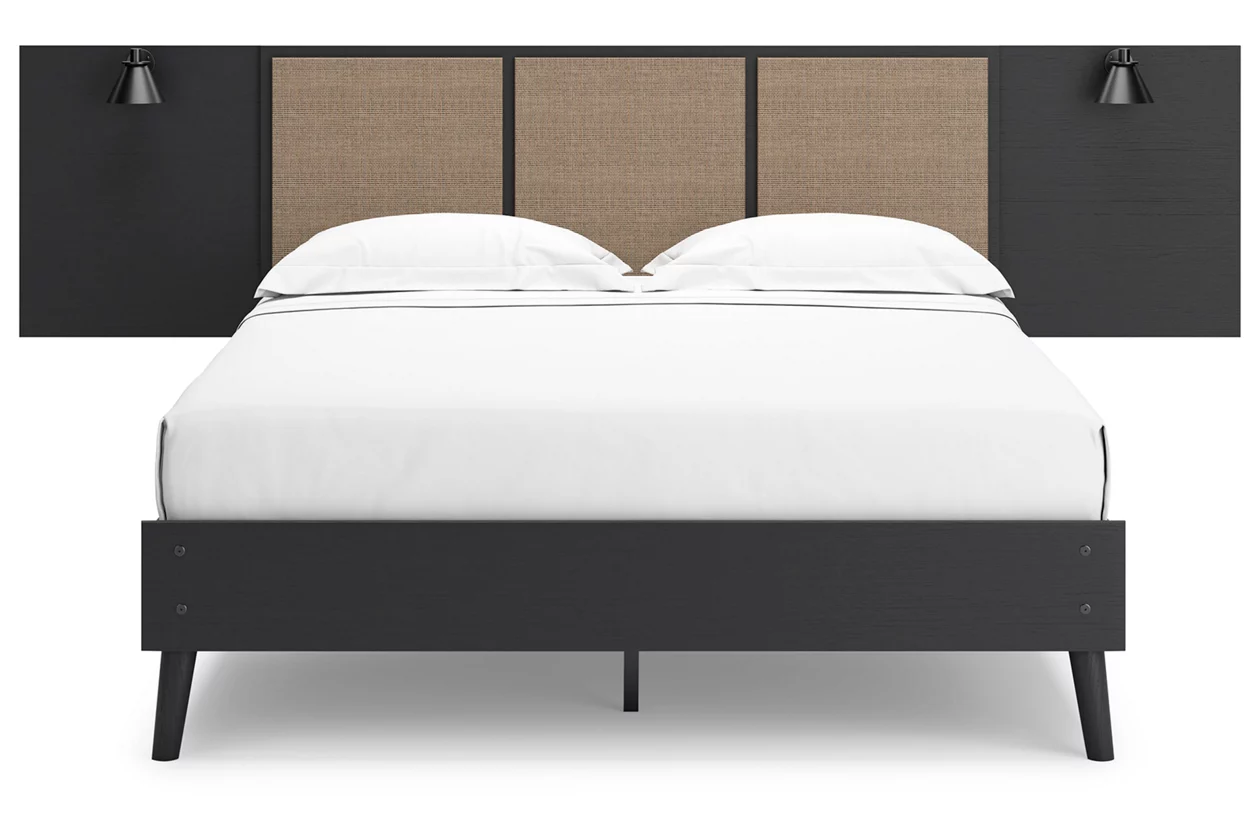 Signature Design by Ashley Charlang Queen Panel Platform Bed with 2 Extensions in Two-Tone - EB1198B6