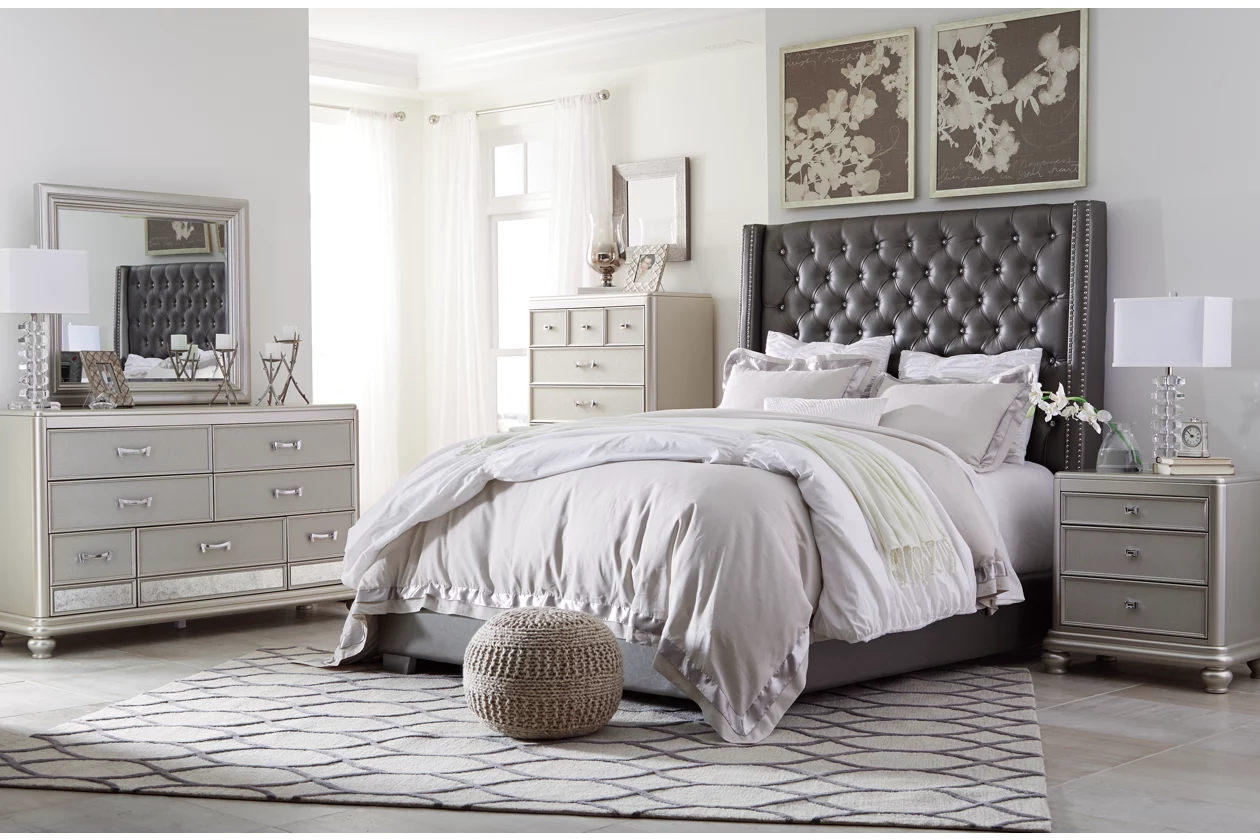Ashley coralayne king upholstered on sale bed