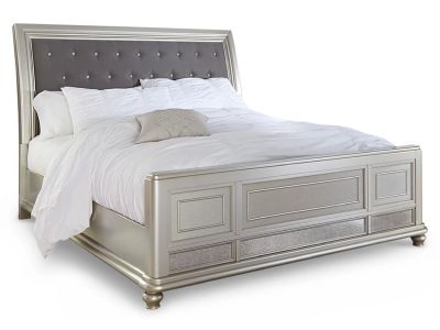 Signature Design by Ashley Coralayne California King Sleigh Bed in Silver - B650B6