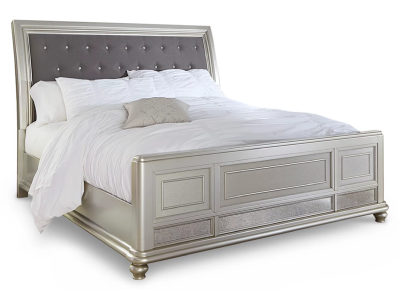 Signature Design by Ashley Coralayne King Sleigh Bed in Silver - B650B5